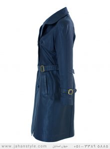 پالتو چرم طبیعی زنانه سرمه ای