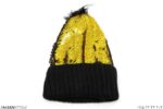کلاه پولکی دو رنگ (زرد و مشکی) دخترانه