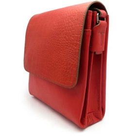 کیف چرم طبیعی قرمز زنانه