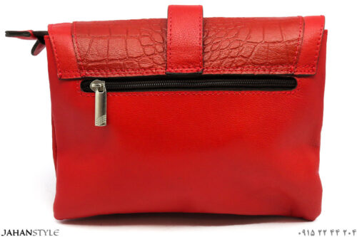 کیف چرم طبیعی زنانه قرمز