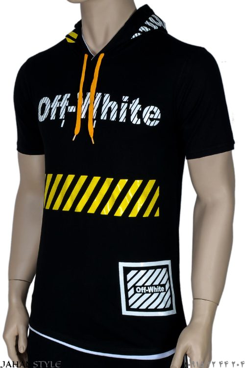 خرید تیشرت پسرانه آف وایت Off-White (کلاه دار)