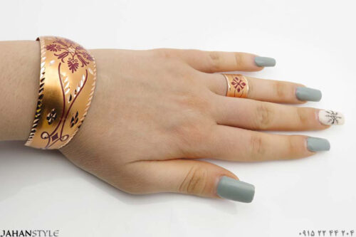 دستبند و انگشتر مسی زیبا