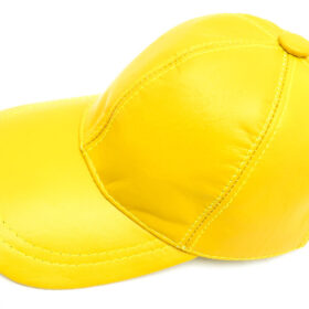 خرید کلاه چرم زرد مردانه