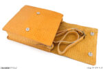 کیف چرم رنگ زرد با دکمه اهنربایی
