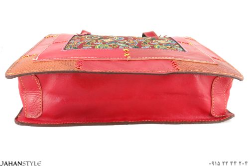 کیف دستی چرم طبیعی چهل‌تکه ترمه دوزی - Image 6