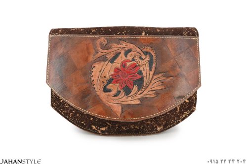 کیف دوشی چرم طبیعی اشبالت قلم‌زنی - Image 1