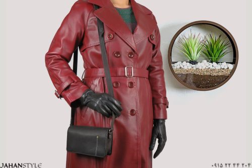کیف دوشی کوچک زنانه چرم طبیعی مشکی - Image 2