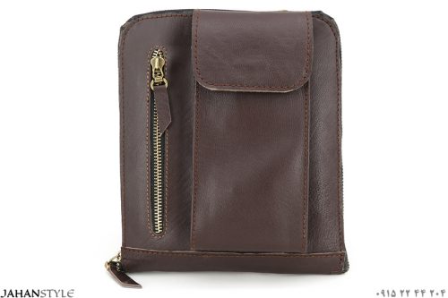 کیف مدارک اسپرت چرم طبیعی دور زیپ - Image 1