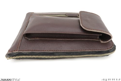 کیف مدارک اسپرت چرم طبیعی دور زیپ - Image 8