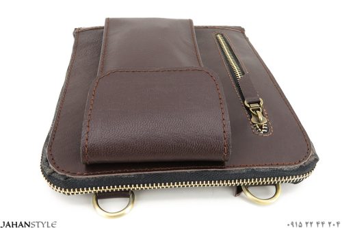 کیف مدارک اسپرت چرم طبیعی دور زیپ - Image 7