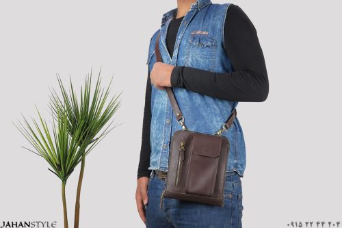 کیف مدارک اسپرت چرم طبیعی دور زیپ - Image 4