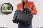 کیف اداری دوطرفه چرم طبیعی گاوی مشکی - Image 13