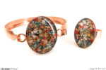 دستبند مسی با سنگ های رنگی