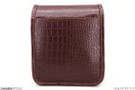 کیف دوشی چرم طبیعی کروکودیلی زرشکی - Image 10