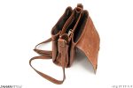 کیف دستی و دوشی چرم طبیعی بوفالو قهوه ای - Image 8