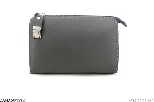 کیف دستی و دوشی اسپرت چرم طبیعی طوسی - Image 1