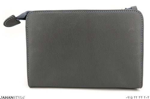 کیف دستی و دوشی اسپرت چرم طبیعی طوسی - Image 3