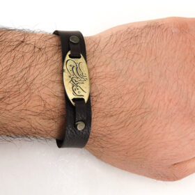 دستبند چرم اصل یا ابا عبد الله الحسین
