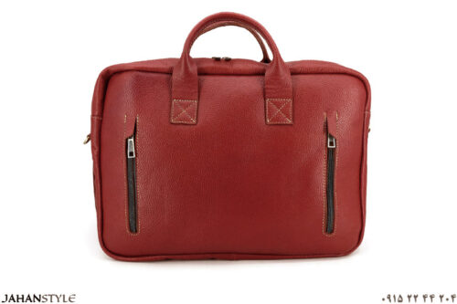 کیف چرم طبیعی اداری رنگ قرمز