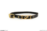 خرید دستبند چرم مشکی طلایی