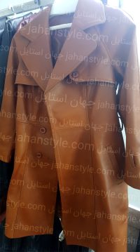 پالتو چرم طبیعی عسلی زنانه