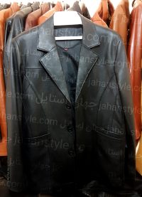 کت سه دکمه چرم طبیعی مردانه