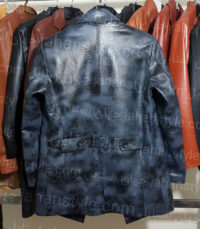 نیم پالتو پیتون سرمه ای چرم طبیعی مردانه