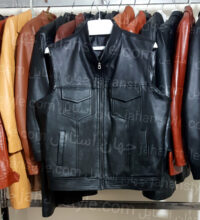 جلیقه مشکی چرم اصلی مردانه