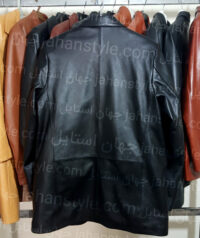 کت دو دکمه چرم طبیعی مردانه رنگ مشکی