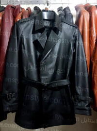 نیم پالتو مشکی چرم اصلی مردانه