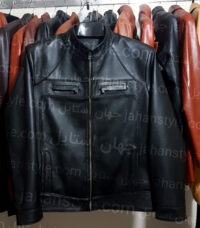 کاپشن مشکی مردانه چرم طبیعی