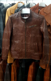 کاپشن قهوه ای مردانه چرم طبیعی