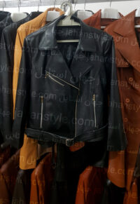 کت چرم زنانه مشکی چرم طبیعی