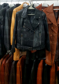 کت چرم زنانه مشکی چرم طبیعی