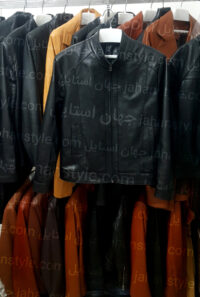 کاپشن مشکی مردانه چرم اصلی