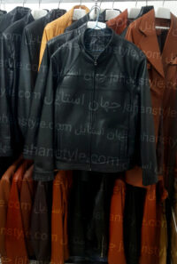 کاپشن مشکی مردانه چرم طبیعی