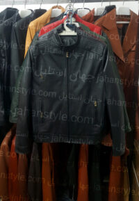 کاپشن مشکی مردانه چرم طبیعی