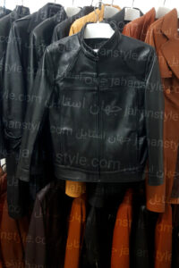 کاپشن مشکی مردانه چرم طبیعی