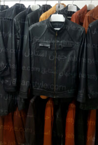 کاپشن مشکی چرم طبیعی مردانه