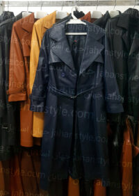 پالتو چرم طبیعی سرمه ای چرم طبیعی زنانه