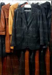 کت سه دکمه مردانه چرم اصلی مشکی