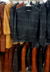 کاپشن مشکی مردانه چرم اصلی