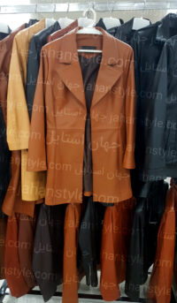 پالتو عسلی زنانه چرم طبیعی