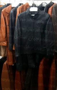 کاپشن مشکی مردانه چرم اصلی