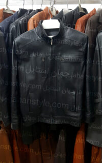 کاپشن چرم اصلی مردانه مشکی