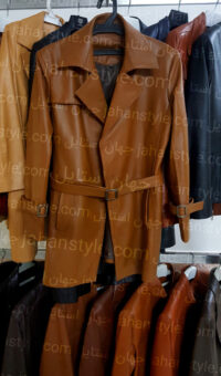 نیم پالتو عسلی تیره مردانه چرم طبیعی