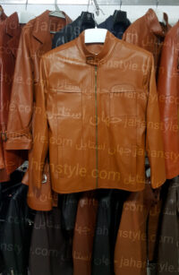 کاپشن عسلی چرم طبیعی مردانه