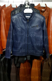 کاپشن سرمه ای مردانه چرم طبیعی