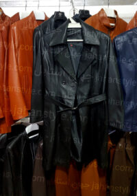 مانتو مشکی چرم اصلی زنانه