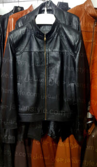 کاپشن مردانه مشکی چرم طبیعی